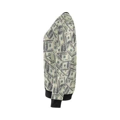 Dollar Pattern Print Design DO02 Women Long Sleeve Sweatshirt-JorJune