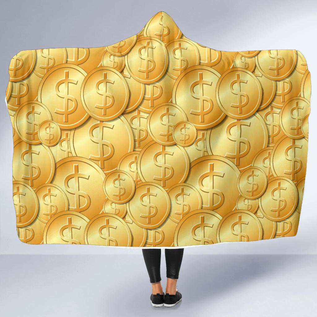 Dollar Pattern Print Design DO03 Hooded Blanket-JORJUNE.COM