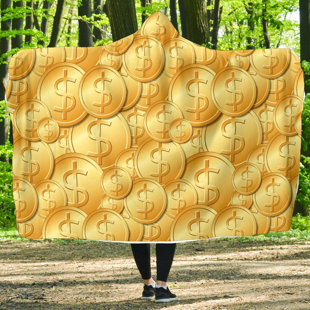 Dollar Pattern Print Design DO03 Hooded Blanket-JORJUNE.COM