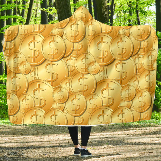 Dollar Pattern Print Design DO03 Hooded Blanket-JORJUNE.COM