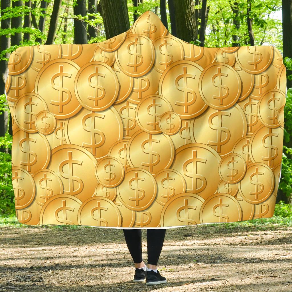 Dollar Pattern Print Design DO03 Hooded Blanket-JORJUNE.COM