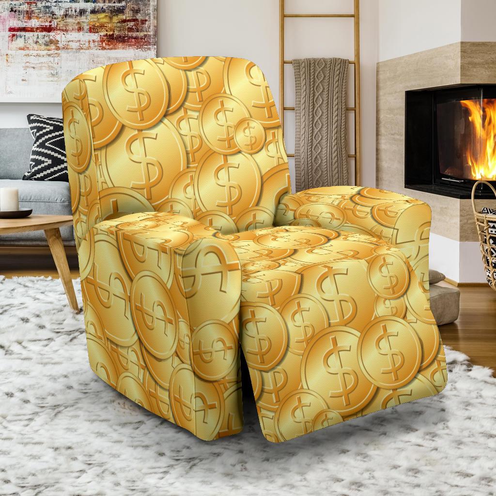Dollar Pattern Print Design DO03 Recliner Slipcover-JORJUNE.COM