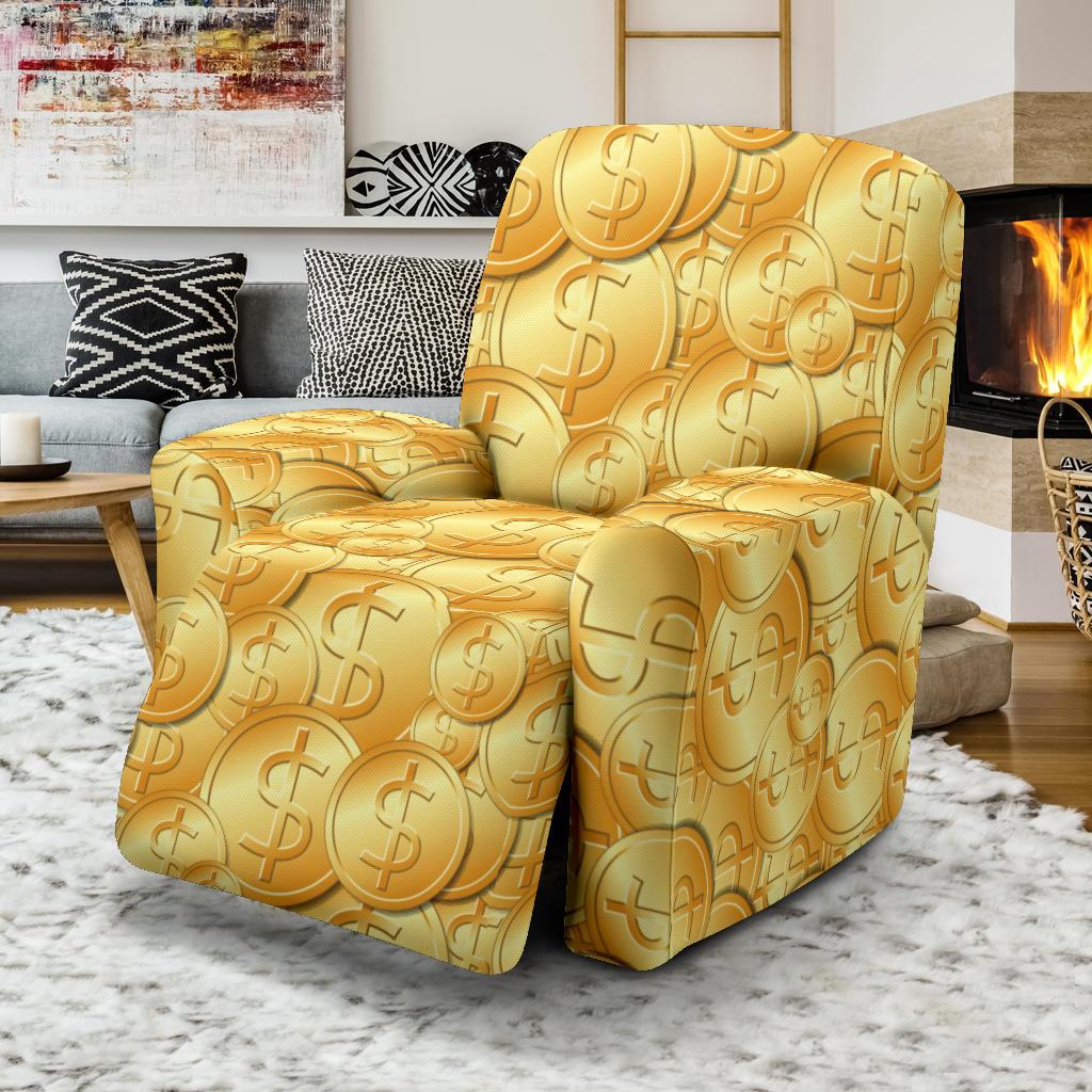 Dollar Pattern Print Design DO03 Recliner Slipcover-JORJUNE.COM