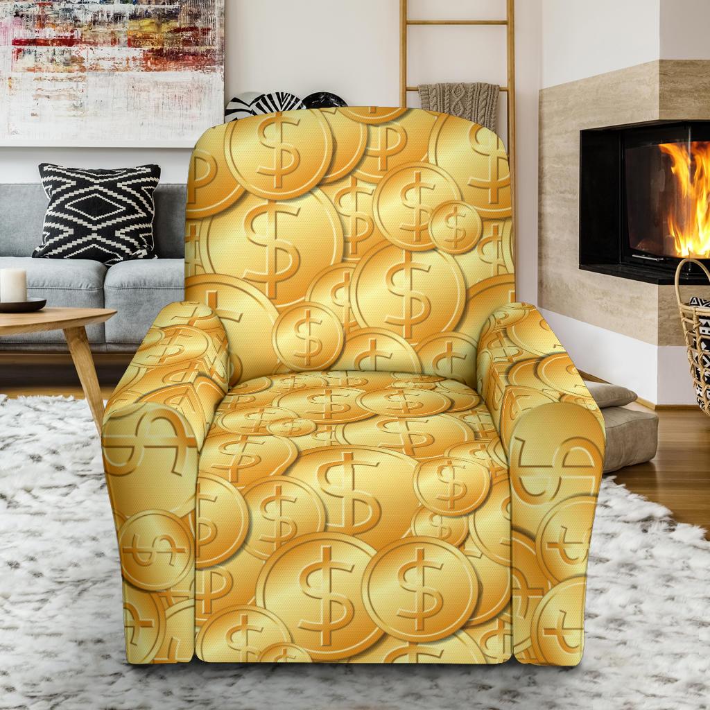 Dollar Pattern Print Design DO03 Recliner Slipcover-JORJUNE.COM