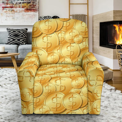 Dollar Pattern Print Design DO03 Recliner Slipcover-JORJUNE.COM