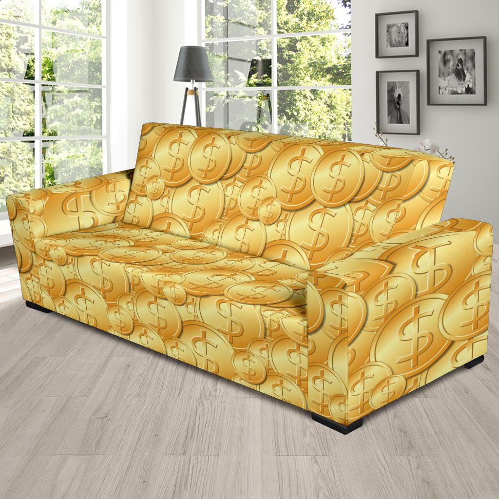 Dollar Pattern Print Design DO03 Sofa Slipcover-JORJUNE.COM