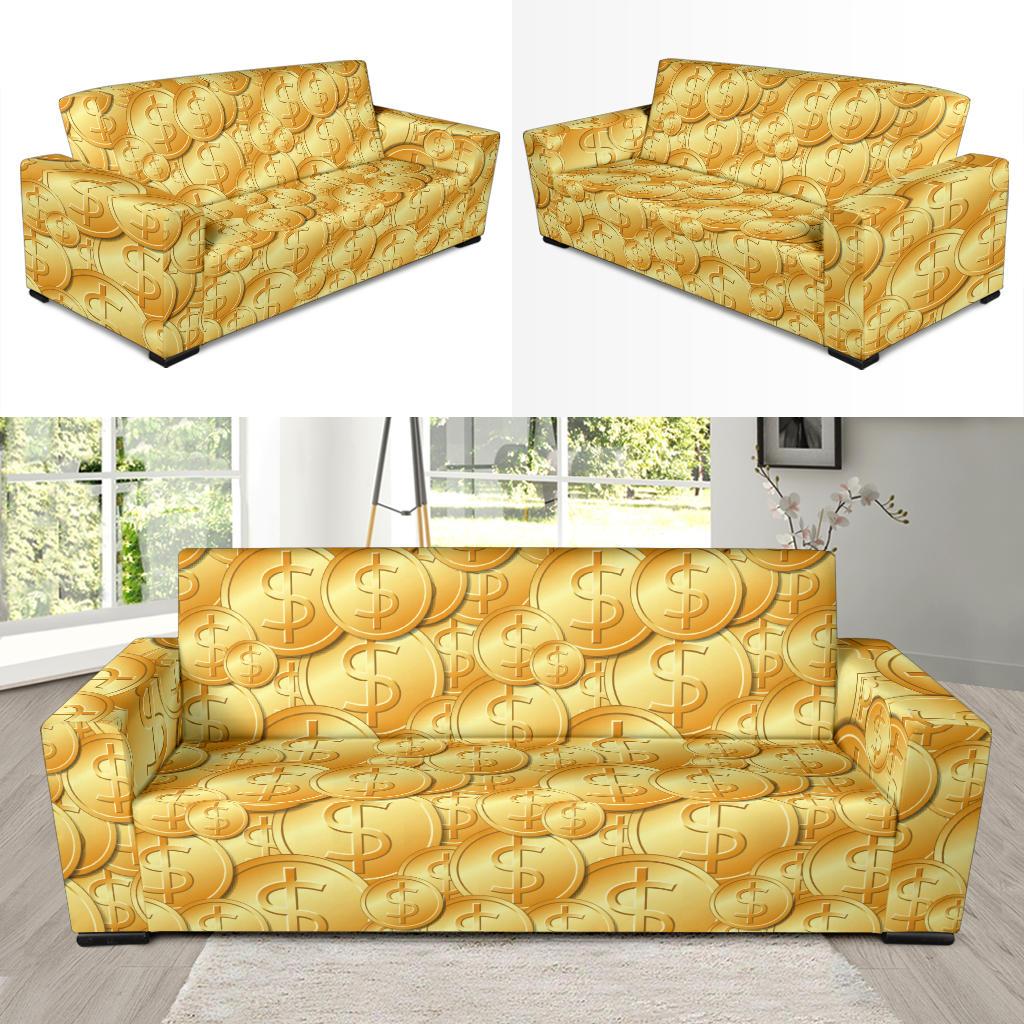 Dollar Pattern Print Design DO03 Sofa Slipcover-JORJUNE.COM