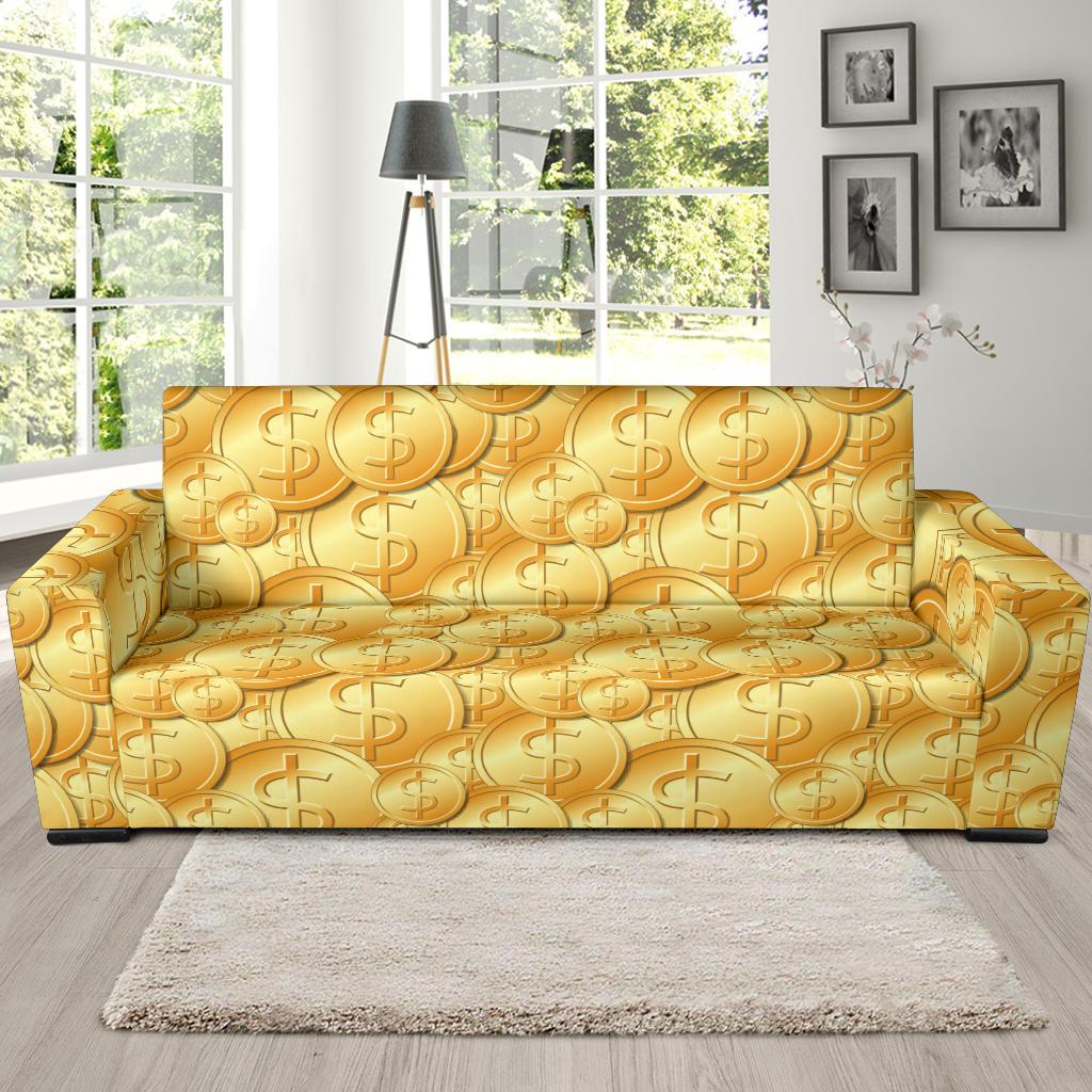 Dollar Pattern Print Design DO03 Sofa Slipcover-JORJUNE.COM