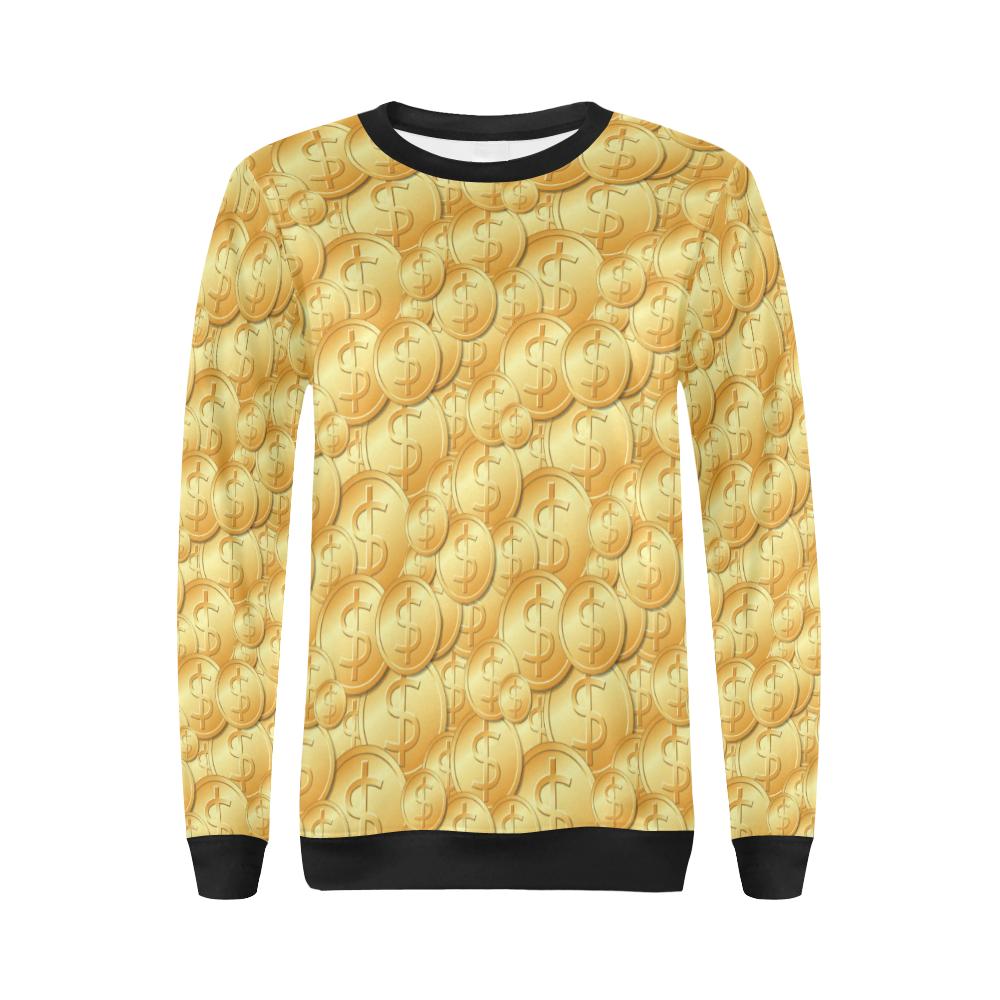 Dollar Pattern Print Design DO03 Women Long Sleeve Sweatshirt-JorJune