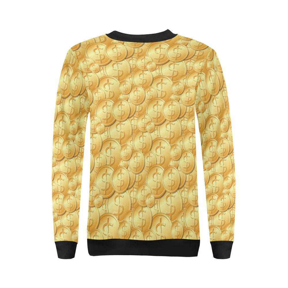 Dollar Pattern Print Design DO03 Women Long Sleeve Sweatshirt-JorJune