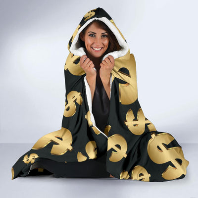 Dollar Pattern Print Design DO04 Hooded Blanket-JORJUNE.COM