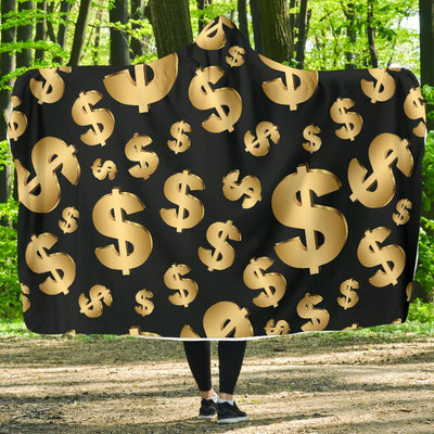 Dollar Pattern Print Design DO04 Hooded Blanket-JORJUNE.COM