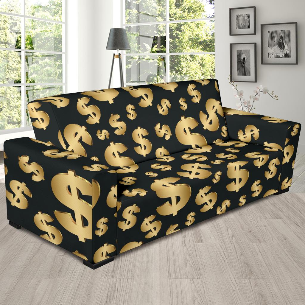 Dollar Pattern Print Design DO04 Sofa Slipcover-JORJUNE.COM