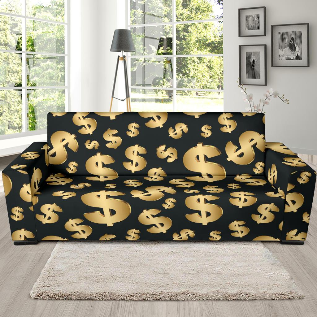 Dollar Pattern Print Design DO04 Sofa Slipcover-JORJUNE.COM