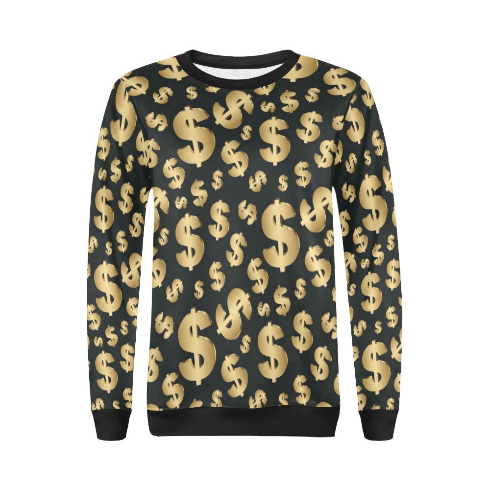 Dollar Pattern Print Design DO04 Women Long Sleeve Sweatshirt-JorJune