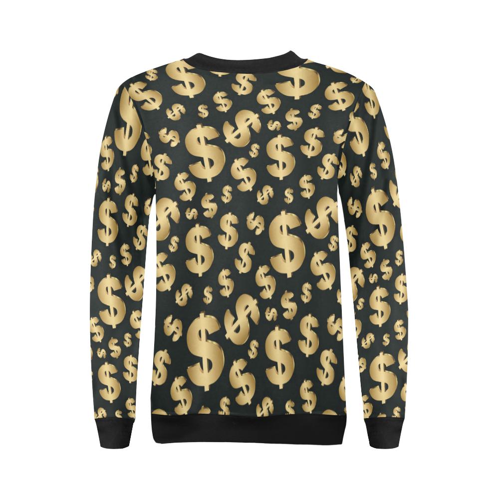Dollar Pattern Print Design DO04 Women Long Sleeve Sweatshirt-JorJune