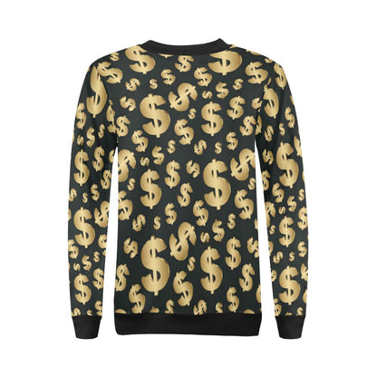 Dollar Pattern Print Design DO04 Women Long Sleeve Sweatshirt-JorJune