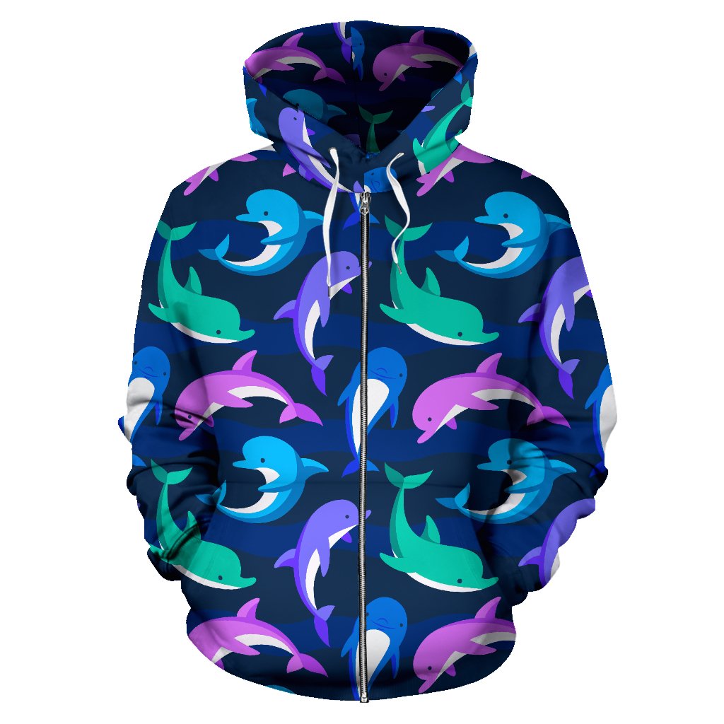 Dolphin Baby All Over Zip Up Hoodie