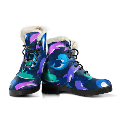 Dolphin Baby Faux Fur Leather Boots