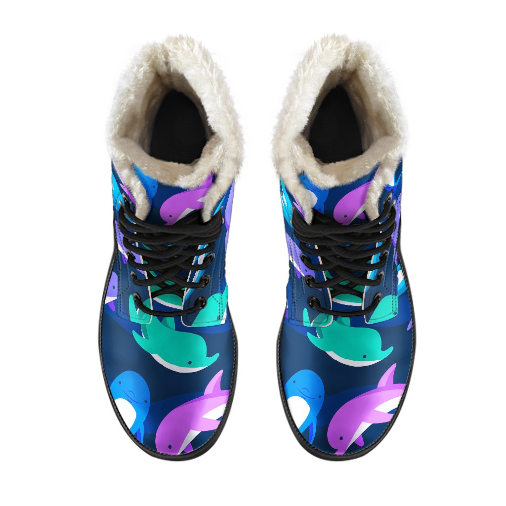 Dolphin Baby Faux Fur Leather Boots