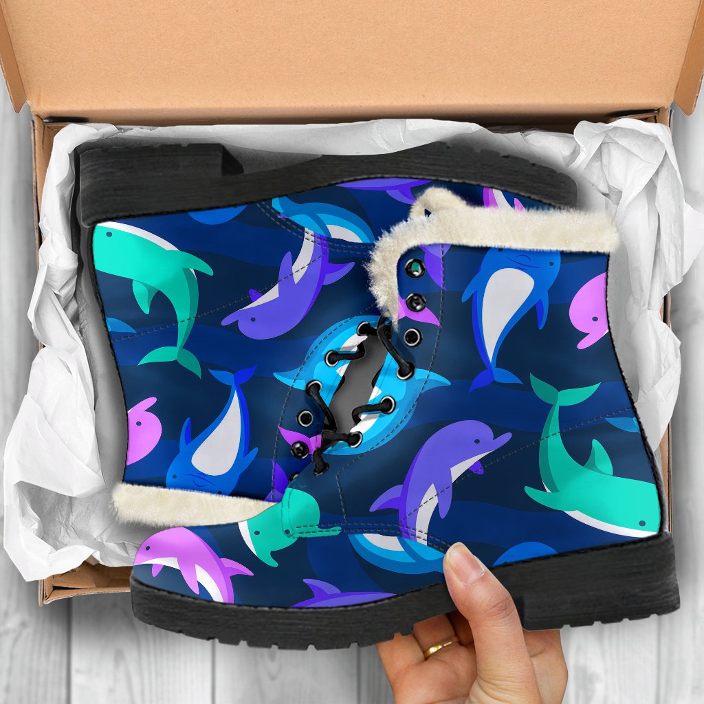 Dolphin Baby Faux Fur Leather Boots