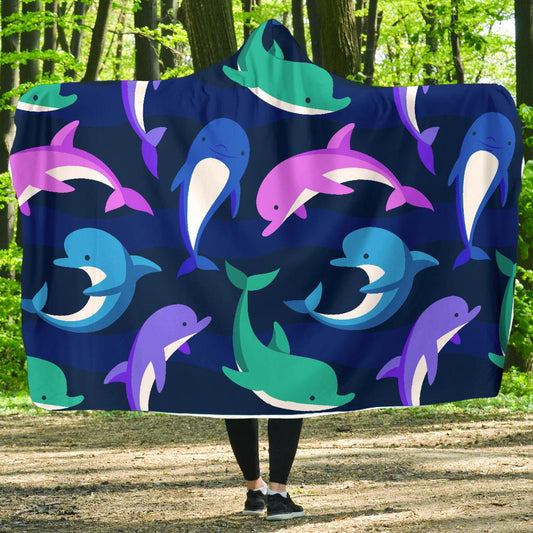 Dolphin Baby Hooded Blanket-JORJUNE.COM