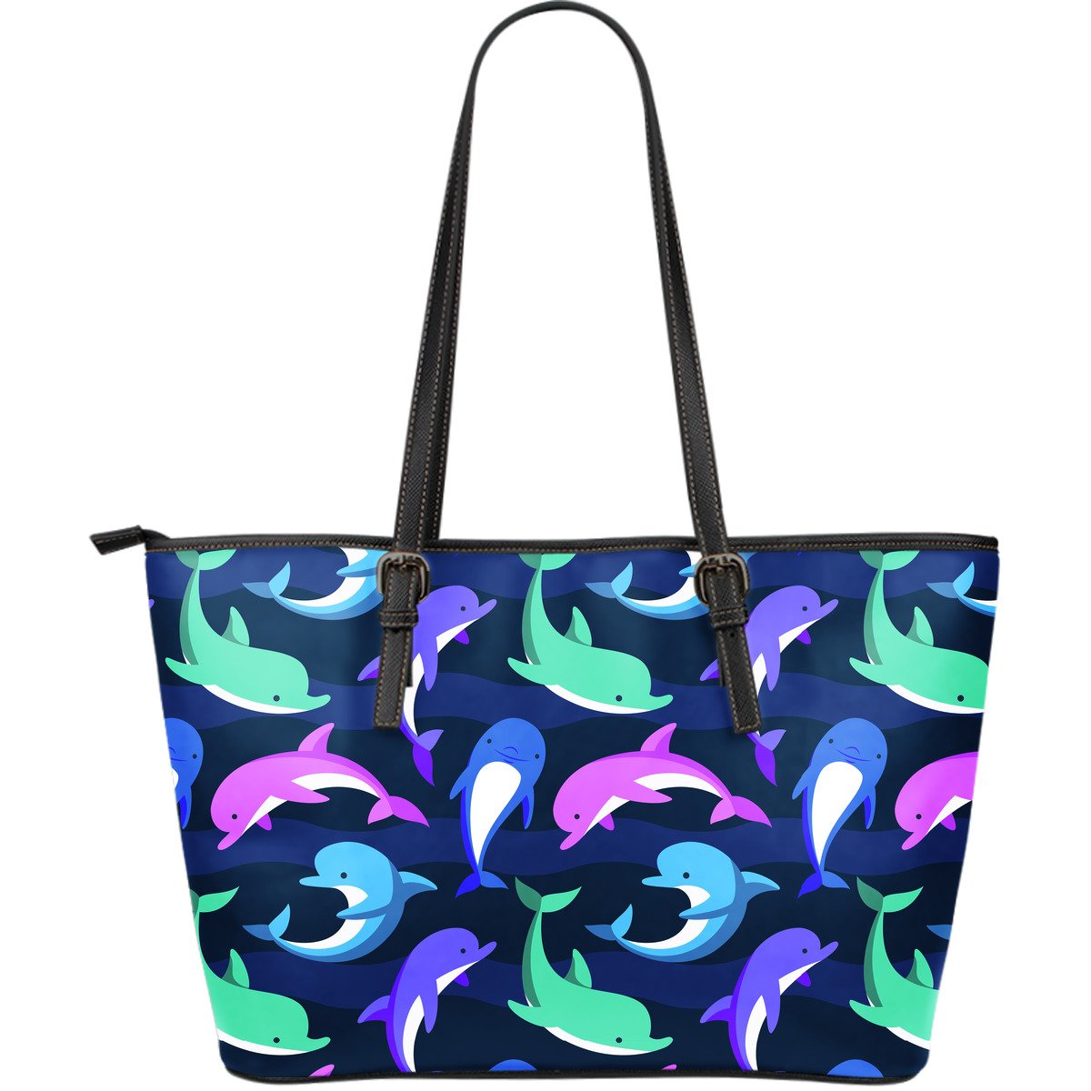 Dolphin Baby Large Leather Tote Bag