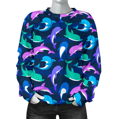 Dolphin Baby Women Crewneck Sweatshirt