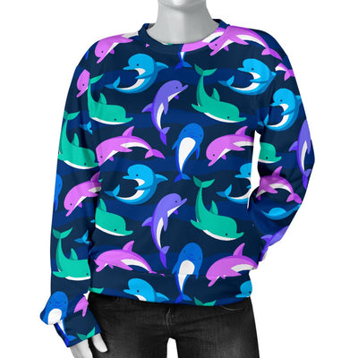 Dolphin Baby Women Crewneck Sweatshirt