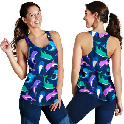 Dolphin Baby Women Racerback Tank Top