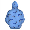 Dolphin Blue Print All Over Zip Up Hoodie