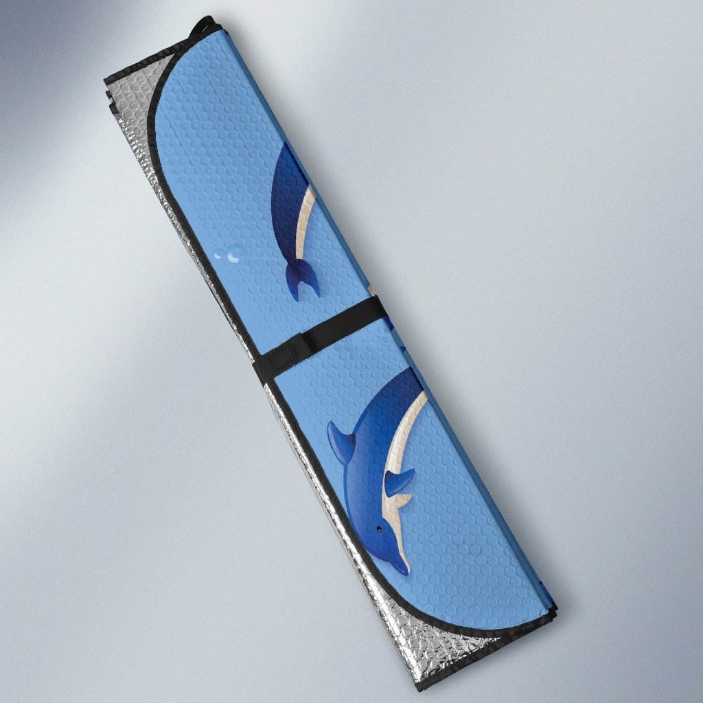 Dolphin Blue Print Car Sun Shade-JorJune