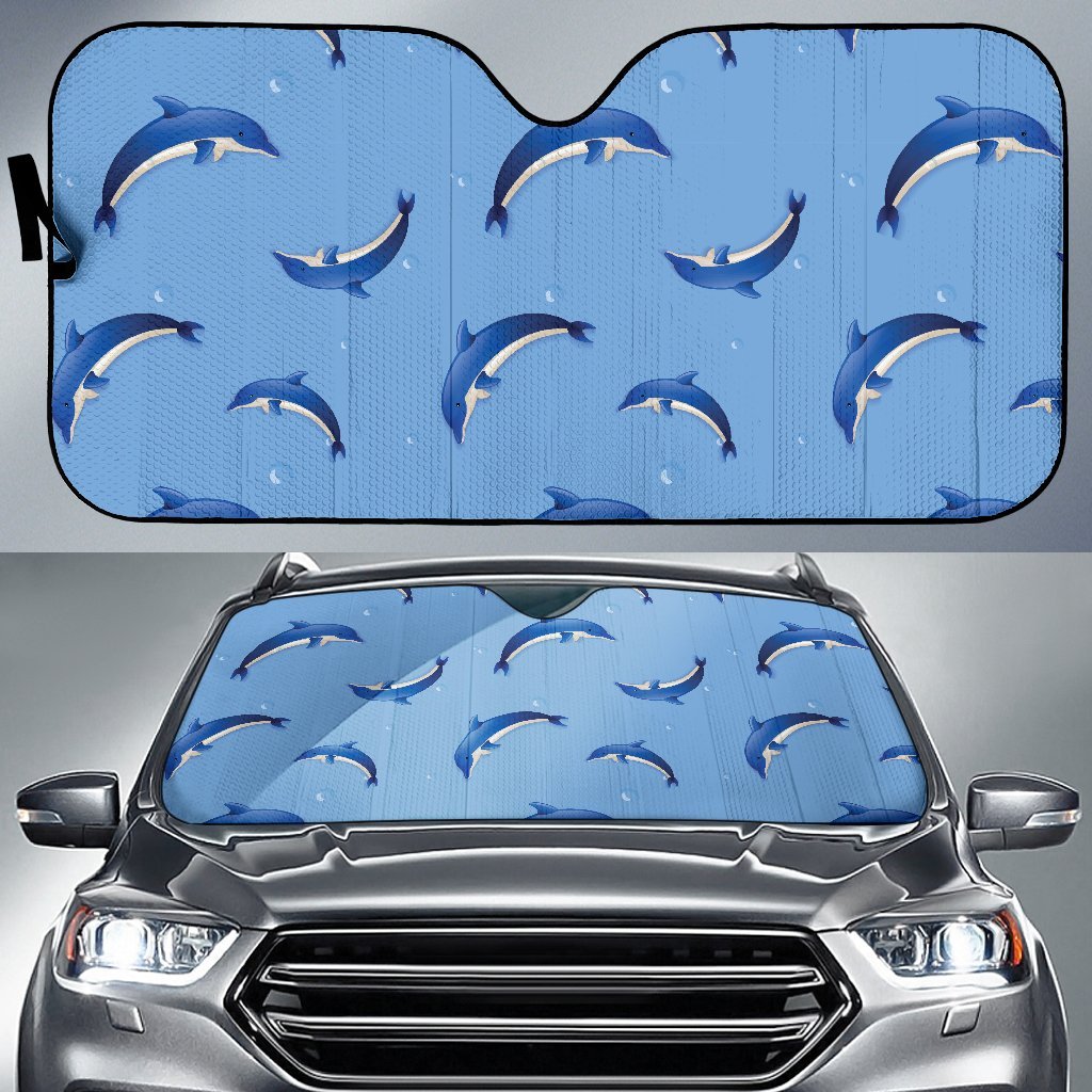 Dolphin Blue Print Car Sun Shade-JorJune