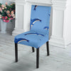 Dolphin Blue Print Dining Chair Slipcover-JORJUNE.COM