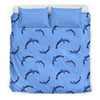 Dolphin Blue Print Duvet Cover Bedding Set