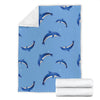 Dolphin Blue Print Fleece Blanket