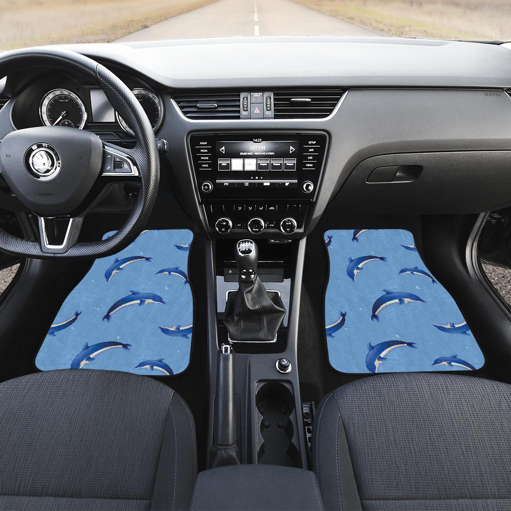 Dolphin Blue Print Front and Back Car Floor Mats