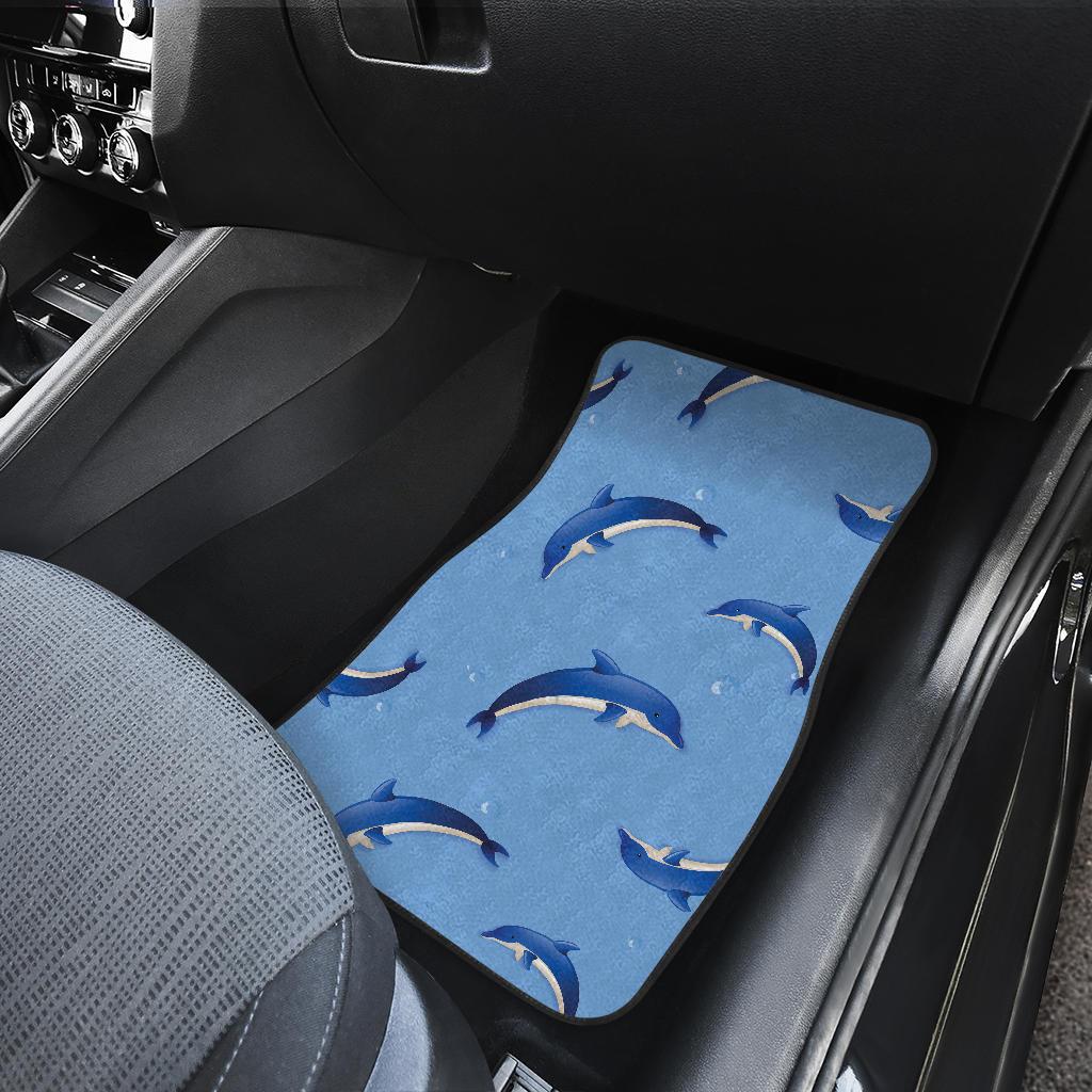Dolphin Blue Print Front and Back Car Floor Mats