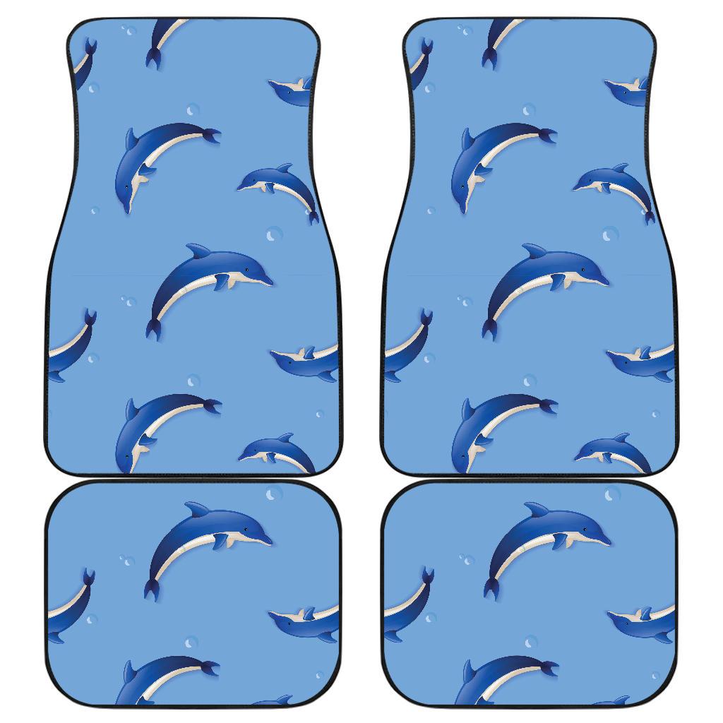Dolphin Blue Print Front and Back Car Floor Mats