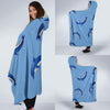 Dolphin Blue Print Hooded Blanket-JORJUNE.COM