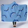 Dolphin Blue Print Hooded Blanket-JORJUNE.COM