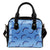 Dolphin Blue Print Leather Shoulder Handbag