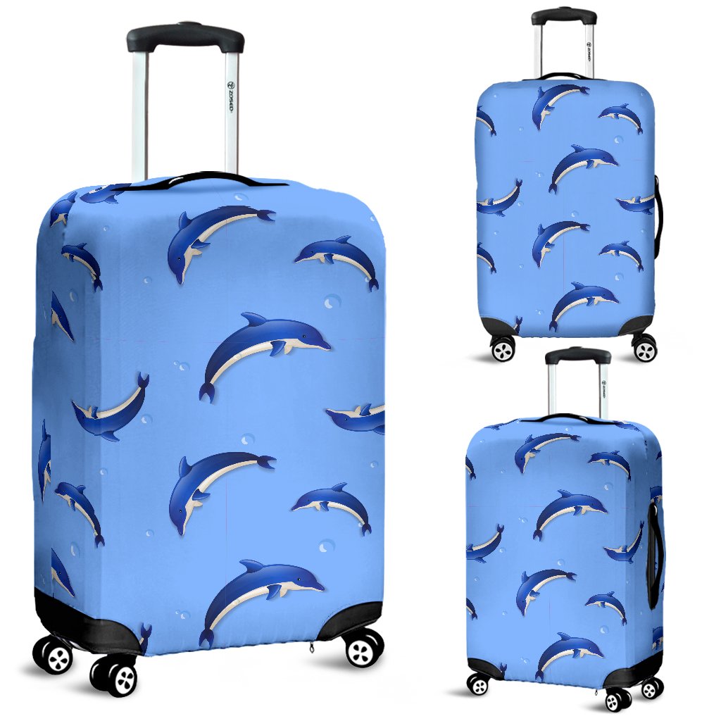 Dolphin Blue Print Luggage Cover Protector
