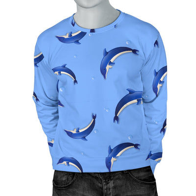 Dolphin Blue Print Men Crewneck Sweatshirt