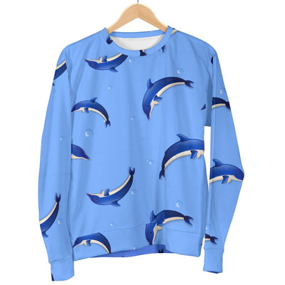 Dolphin Blue Print Men Crewneck Sweatshirt