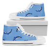 Dolphin Blue Print Men High Top Shoes