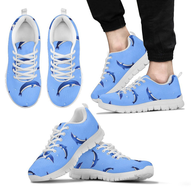 Dolphin Blue Print Men Sneakers