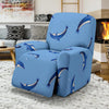 Dolphin Blue Print Recliner Slipcover-JORJUNE.COM