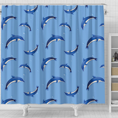 Dolphin Blue Print Shower Curtain