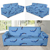 Dolphin Blue Print Sofa Slipcover-JORJUNE.COM